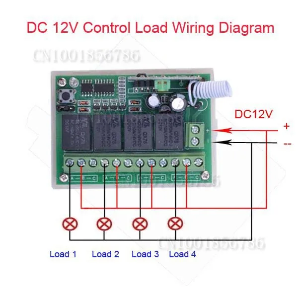 DC12V 4CH RF Беспроводной дистанционного переключателя света лампы светодиодный SMD