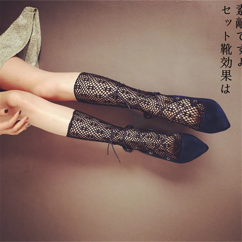 Новые модные японские пикантные сетчатые кружевные носки в стиле ретро Женские