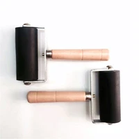 practical 6cm professional wood handle rubber roller art ink painting roller stamping tool handmade accessories