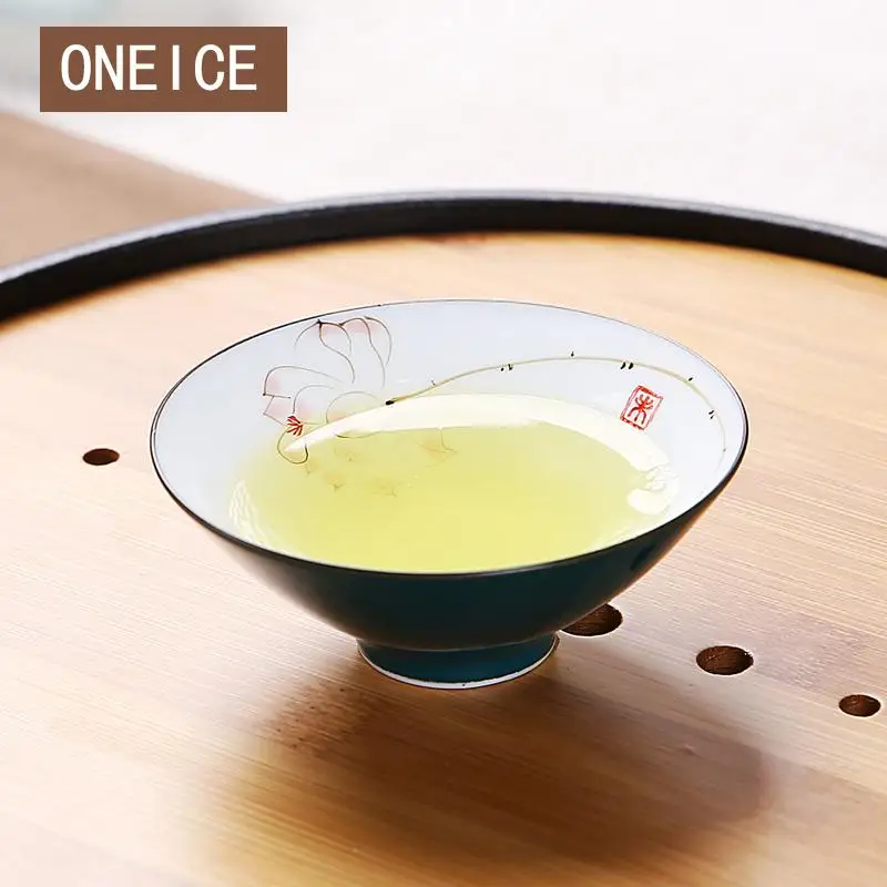 Небольшая чаша для чая в китайском стиле ручной работы из грубой керамики