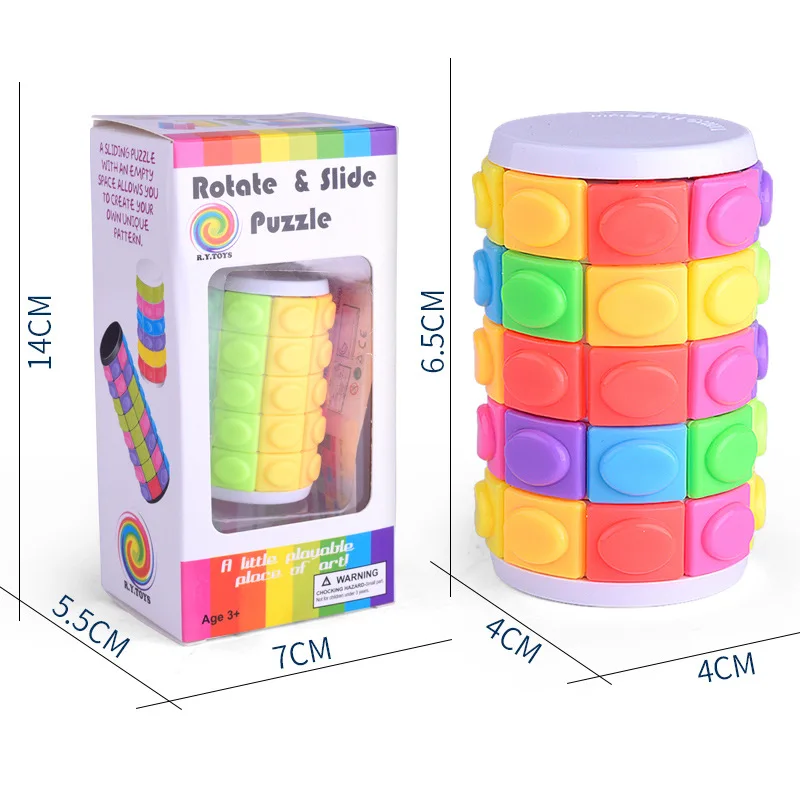 New Rolate&Slide Puzzle Cube 6.5CM Magic Cube Antistress Puzzle Neo Cubo Magico For Children Education Toys for Gifts
