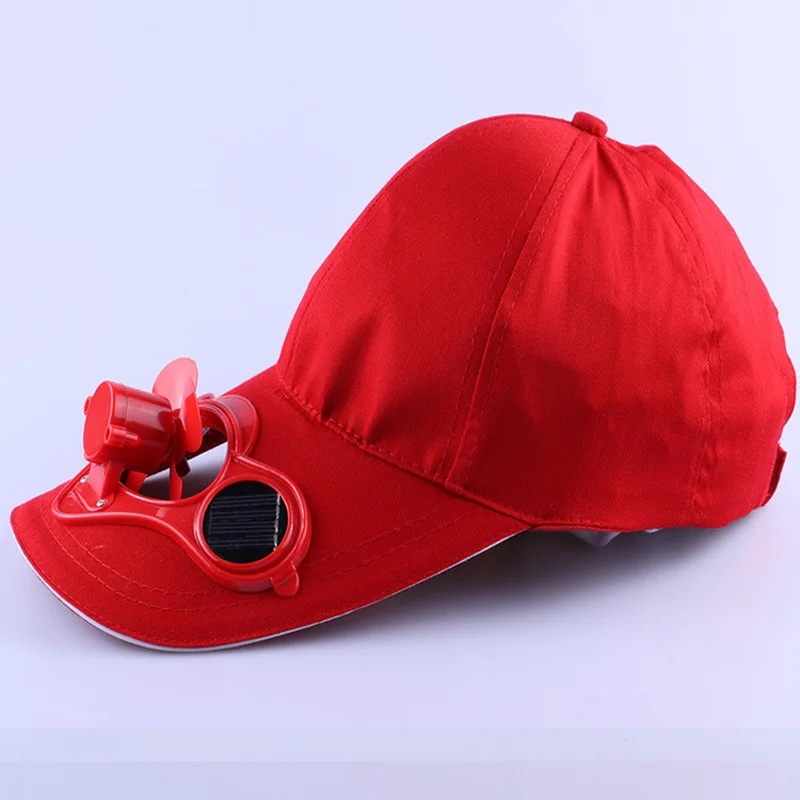 Кепка с вентилятором панели солнечной энергии вентилятор snapback бейсболка хип хоп бейсболка для мужчин и женщин gorros пляжная шляпа солнцезащитный козырек кость - Цвет: red