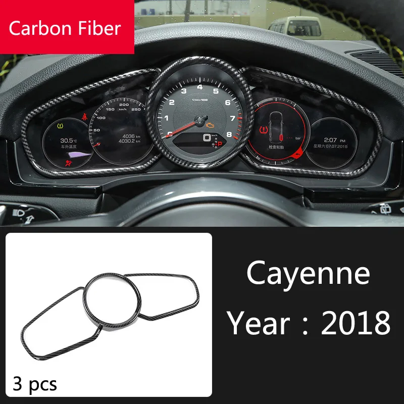 Carbon Fiber Приборная панель автомобиля декоративная светящаяся гирлянда крышка рамка отделка наклейки для Porsche Macan Cayman Boxster Panamera Cayenne аксессуары - Название цвета: Carbon Fiber