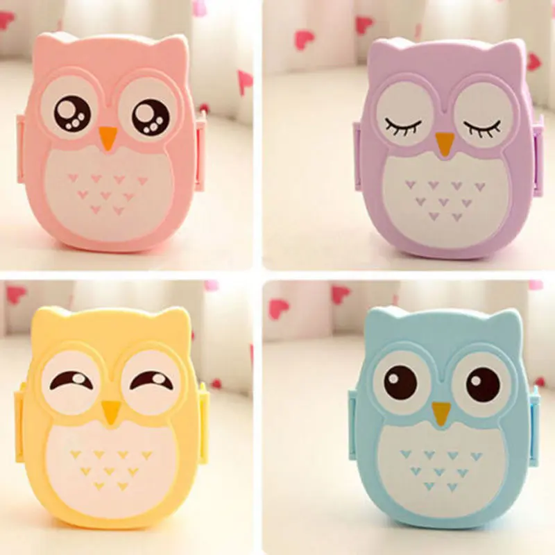 Новая школа обед контейнеры симпатичный мультфильм сова пищевой пластиковый