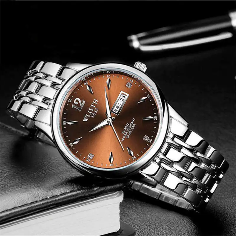 Часы наручные WLISTH Мужские кварцевые многофункциональные водонепроницаемые