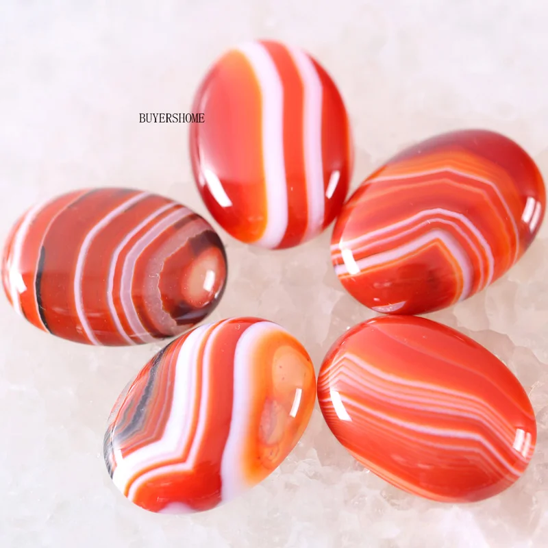 Red Veins Agate 18x25 мм овальный кабошон 5 шт. натуральный камень бисер для изготовления ожерелья браслет серьги Сердолик Лабрадорит Lapis Howlite - Цвет: Red Veins Agate