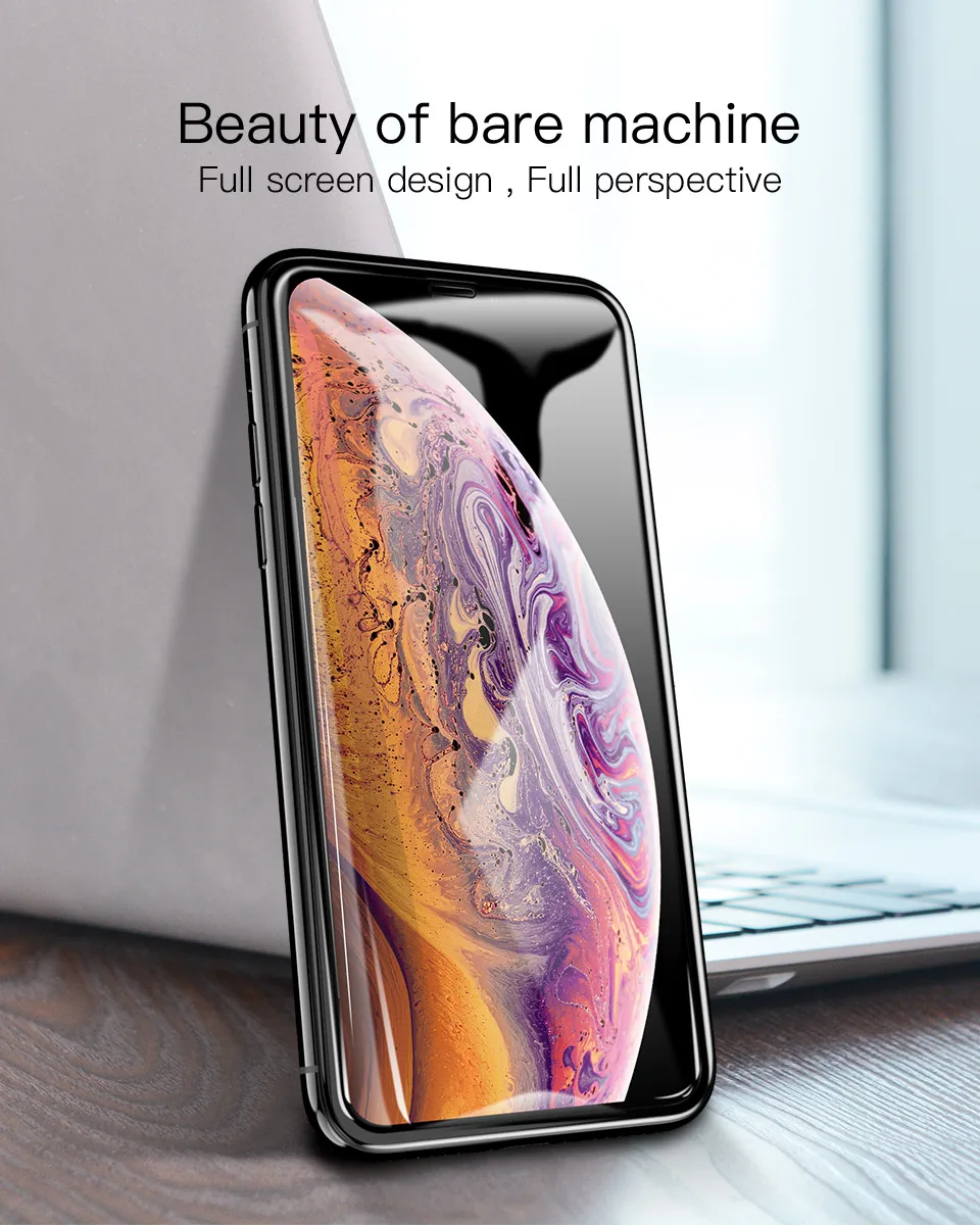 PZOZ iPhone Xs Max X Xr S Защита экрана 0,3 мм закаленное стекло 5D с закругленными краями полное покрытие Защитная пленка для телефона