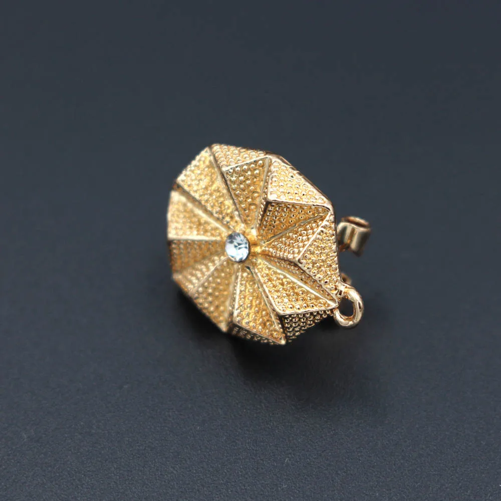 Серьги гвоздики клипсы овальная основа с петлей вешалка со стразами DIY фурнитура