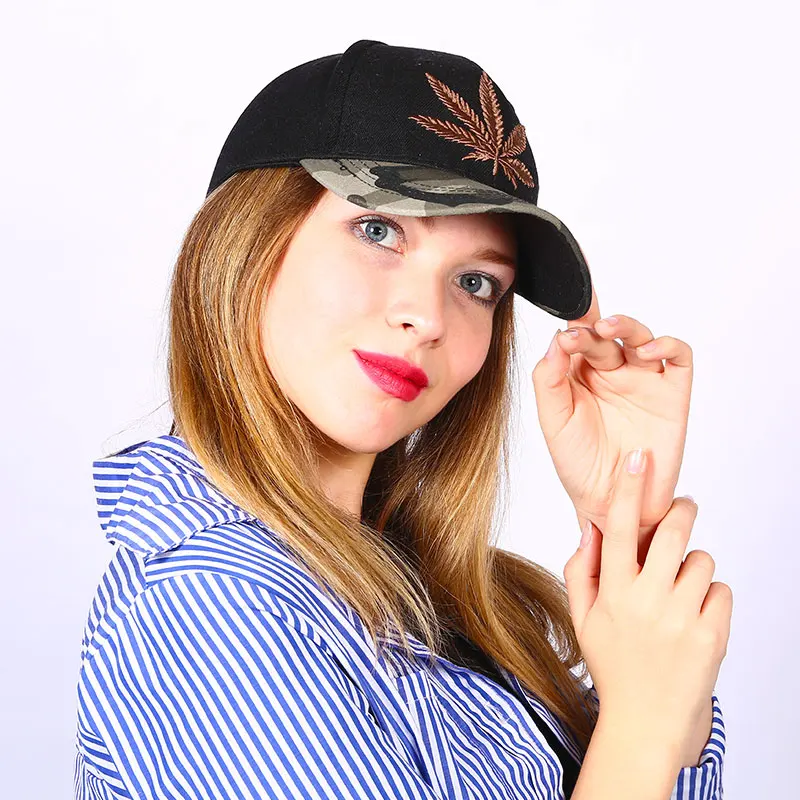 2019 Новая мода вышивка кленовый лист кепки сорняков Snapback Головные уборы для