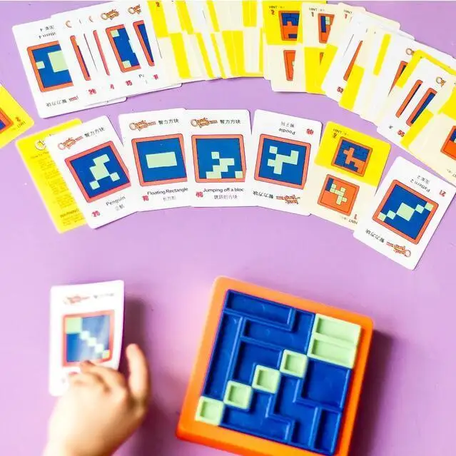 Монтессори классический Tangram IQ головоломка игрушки для детей 46 вызов и решение карты Oyuncak Brinquedos Juguetes Brinquedo