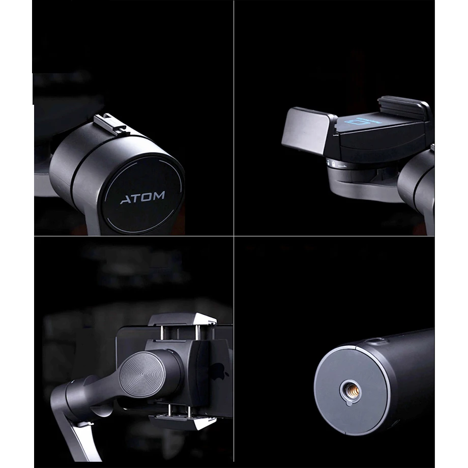 Atom 3 оси складной карманный ручной Gimbal селфи стабилизатор телефона для iPhone samsung