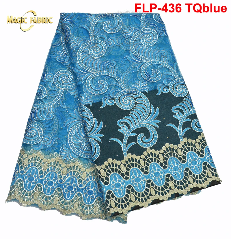 

2017 Latest African French Lace Fabric High Quality African Tulle Lace For Green Color Wedding Lace Fabric FLP-436