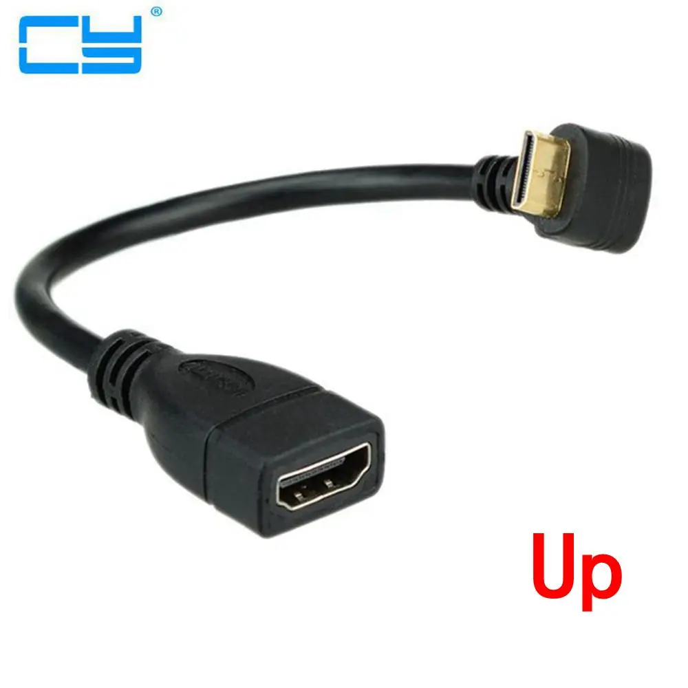 Правый левый угловой мини HDMI совместимый к штекер гнездо кабель 10 см для