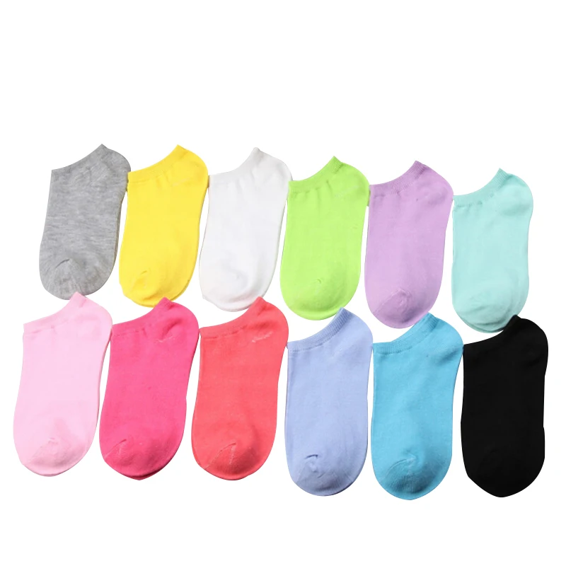 Женские носки S04 хлопок милые одноцветные яркие цвета летние тонкие 20 шт./набор|sock