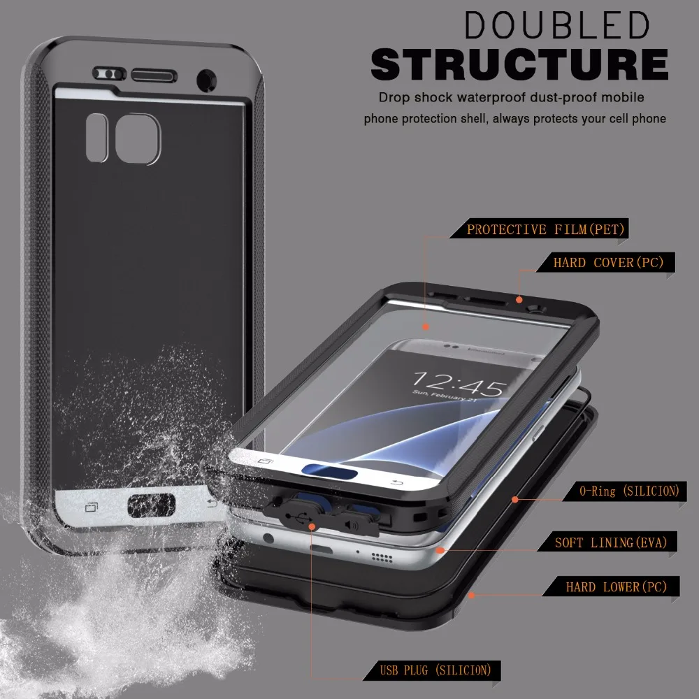 Водонепроницаемый ударопрочный чехол IP68 для плавания и дайвинга samsung Galaxy Note 5