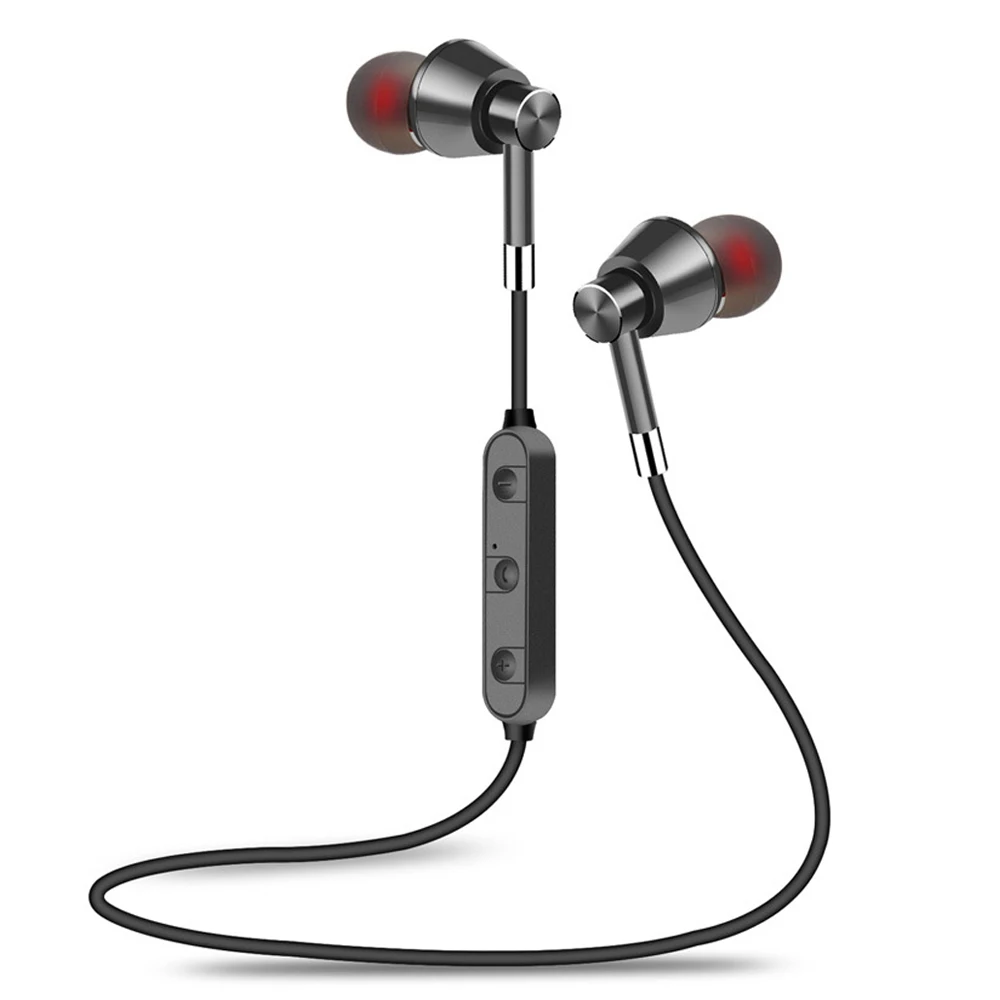 

100PCS Sports Wireless Bluetooth Earphone Headset Bass Stereo Running In-ear Earphone with Microphone Earpiece For Mobile Phone