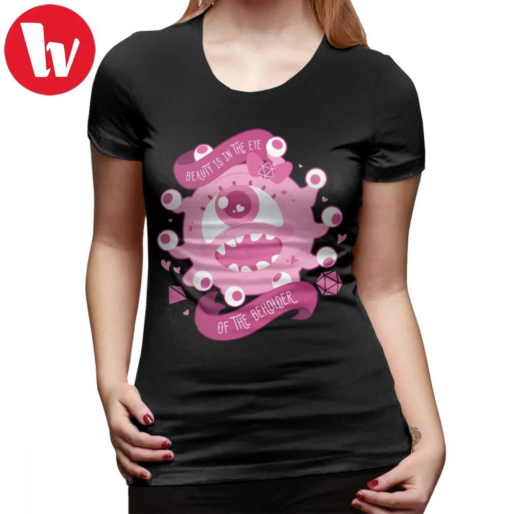 Монстром футболка с глазами Kawaii Beholder смешные короткий рукав женская в морском