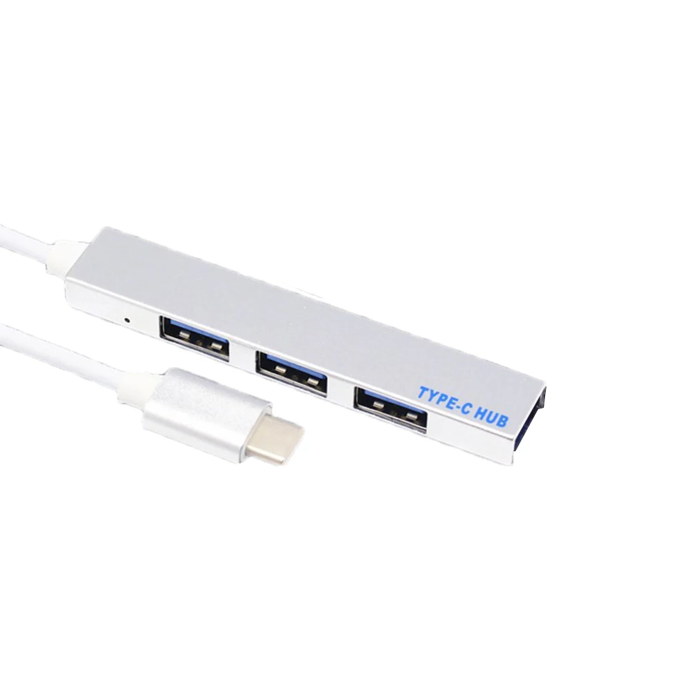 Silver USB3.1 Тип-C Lightning to USB 4-Порты и разъёмы концентратор адаптер Мощность QC зарядки сплиттер кабеля для мобильного телефона Мышь Клавиатура ноутбука - Цвет: Silver