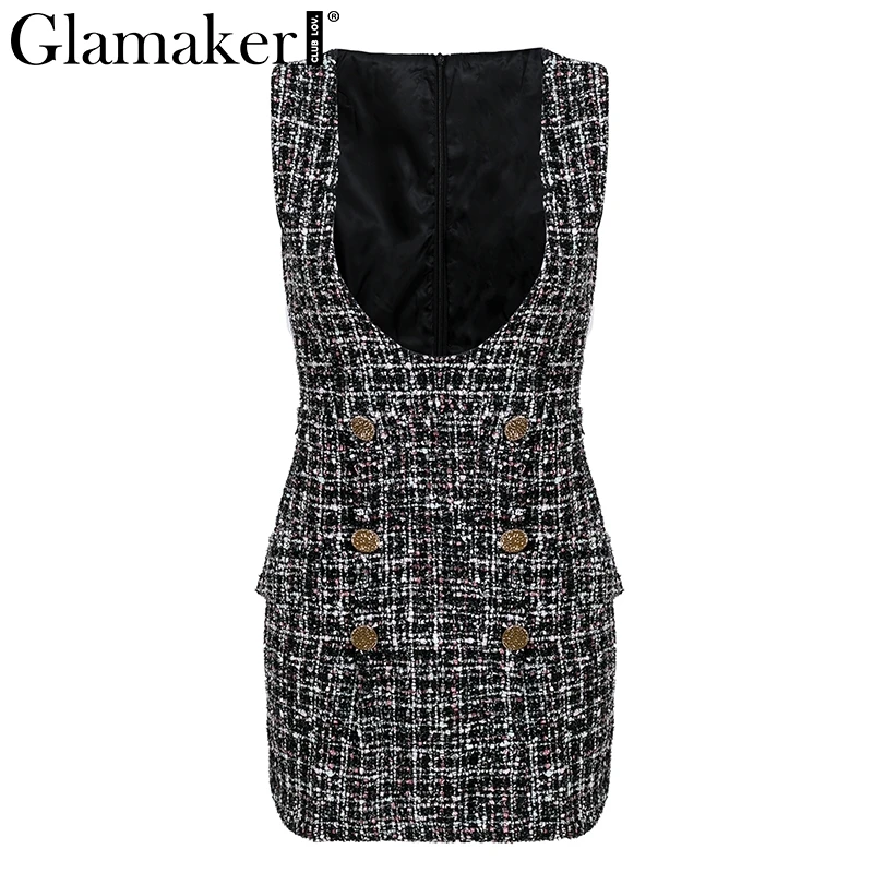 Гламурное двубортное клетчатое платье bocycon женское сексуальное рождественское