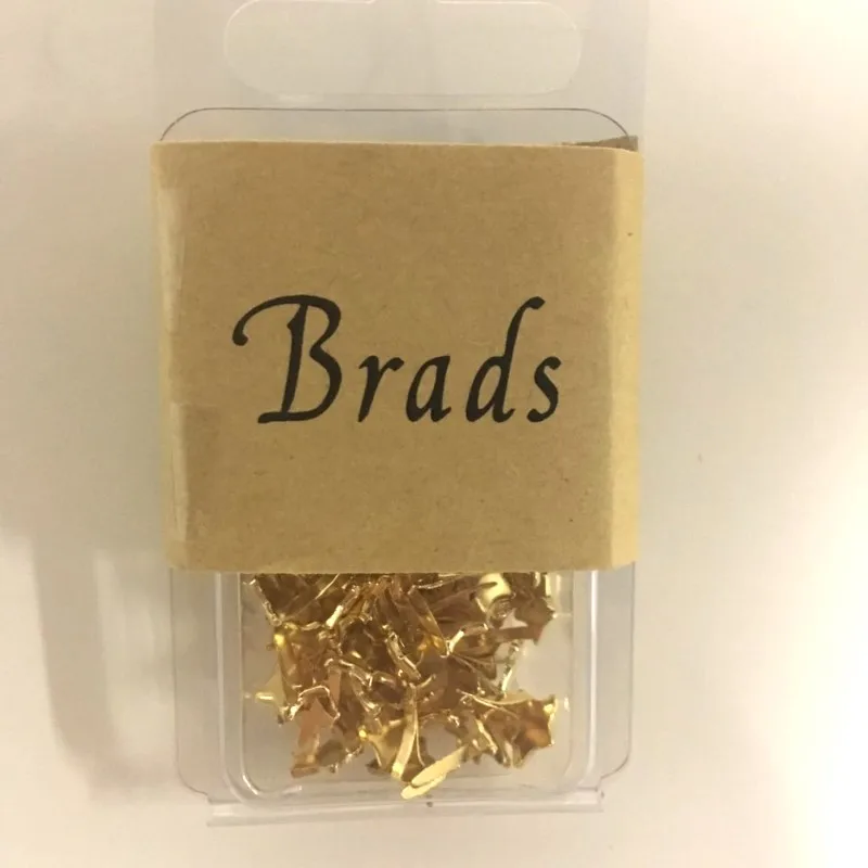 9 грамм мини милые металлические Скрапбукинг brads смешанные цветные значки Сердце Звезда дерево цветок форма 6 узоров - Цвет: gold star