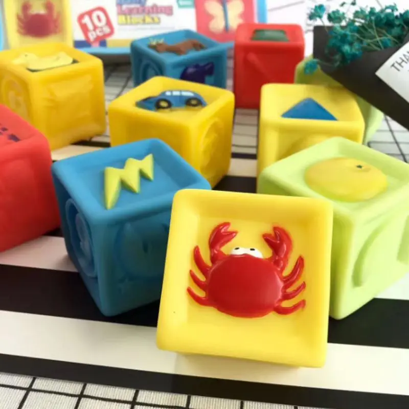 Мягкие строительные блоки для детей 10 шт. цифровой резиновый 3d-номер Обучающие