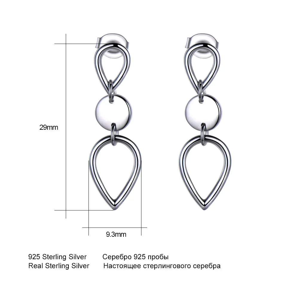 UMCHO 100% Real Sterling Silver Earrings Wedding Anniversary Jewelry Elegant Drop For Women Gift Fine | Украшения и аксессуары