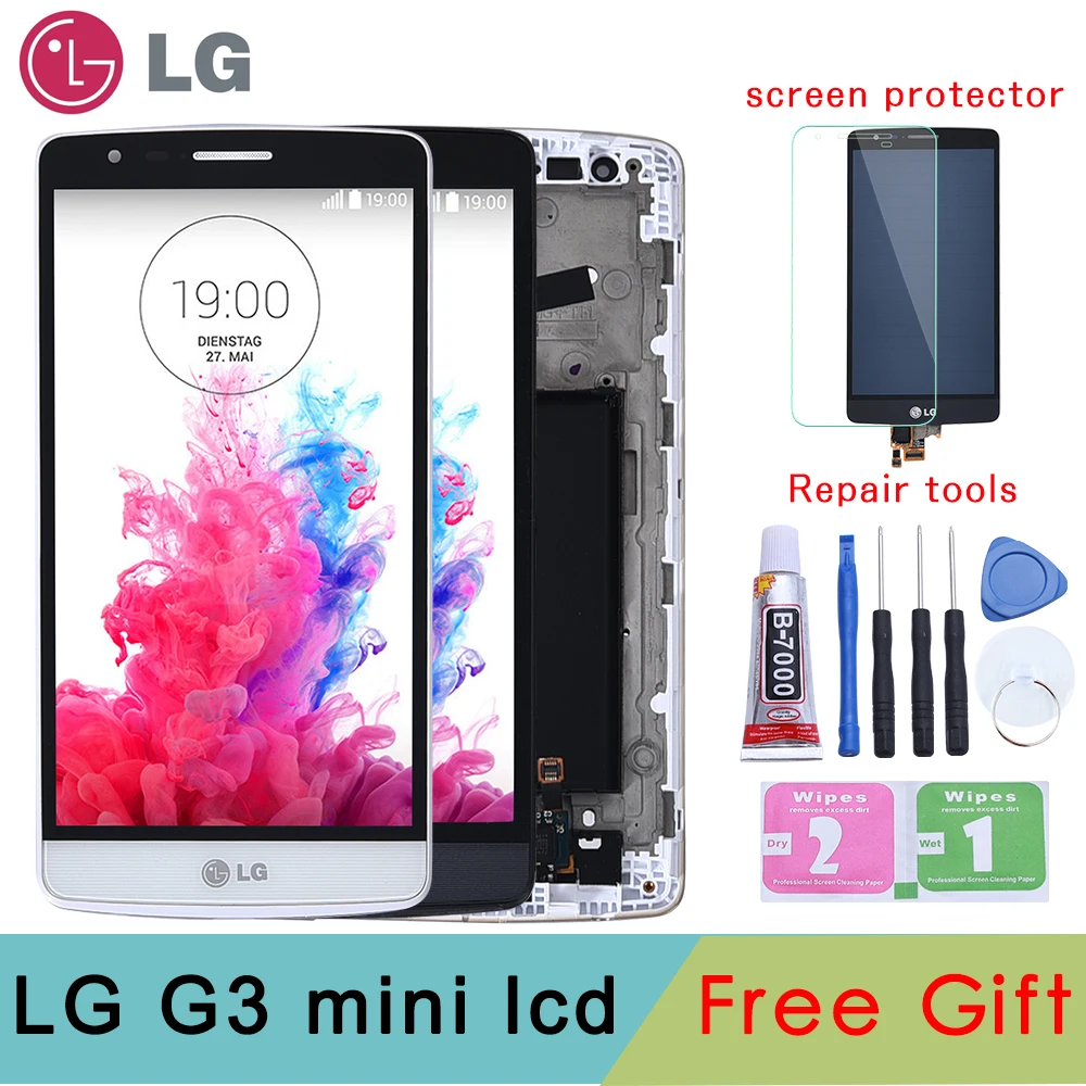100% протестированный 1280x720 оригинальный LG G3S дисплей дигитайзер замена сборка