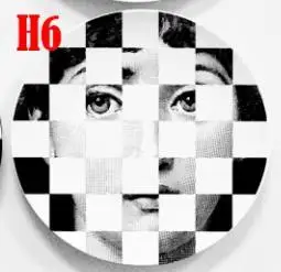 Европейский Миланский стиль Великолепные Редкие форнасетти тарелки лицо rosenthal Piero Fornasetti настенные подвесные декоративные 8 дюймов 7 дюймов блюдо - Цвет: F