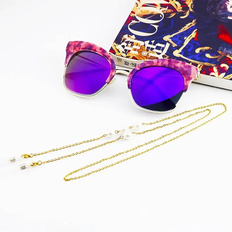 Золотая противоскользящая стеклянная цепочка для глаз шнурок Женские