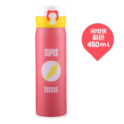 450ml OUSSIRRO 304 термосы из нержавеющей стали с супергероем, высокое качество, Бэтмен, суперчеловек-паук, бутылка для воды - Цвет: 450ml