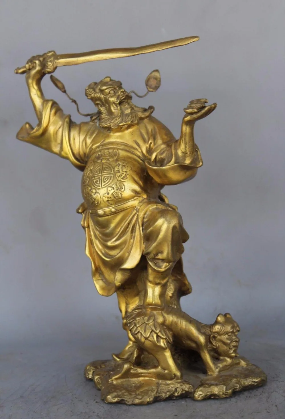 Китайская статуя Чжун Куй чункуэля из чистой латуни|statue|statues gods |