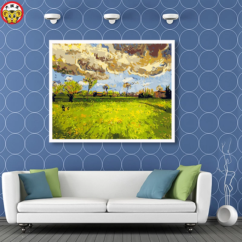 Картина по номерам DIY украшение гостиной спальни диван фон знаменитая картина