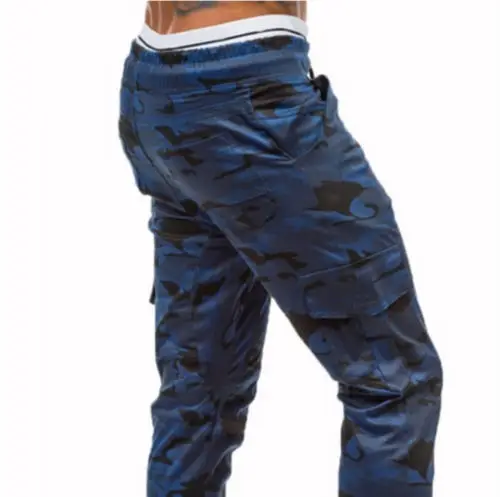 Мужские Саржевые спортивные штаны для бега камуфляжные с сужающимися лодыжками