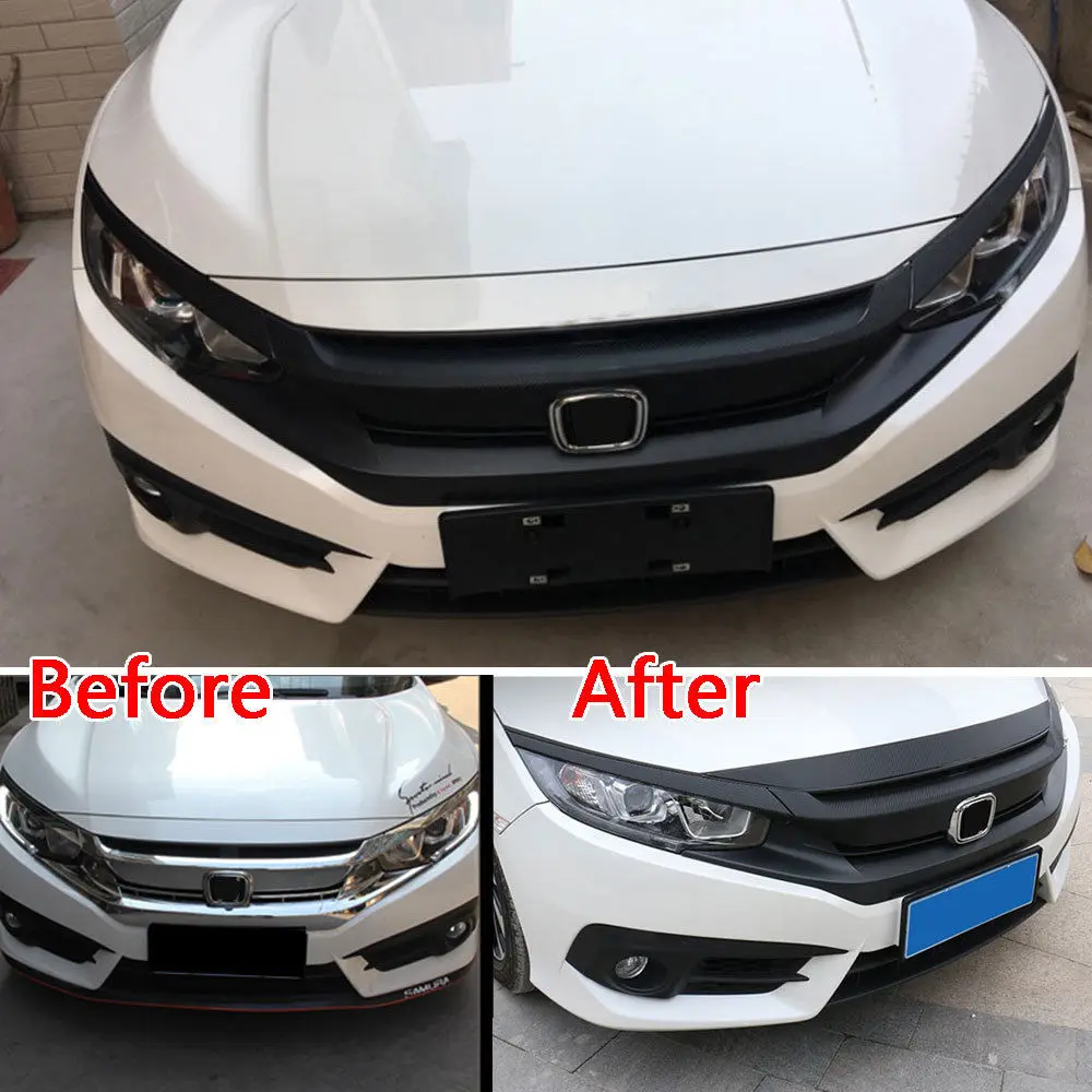 Шт. для Honda Civic 9 шт. Передняя средняя решетка гриль отделочный стикер Крышка черный декоративный автомобиль-Стайлинг Аксессуары
