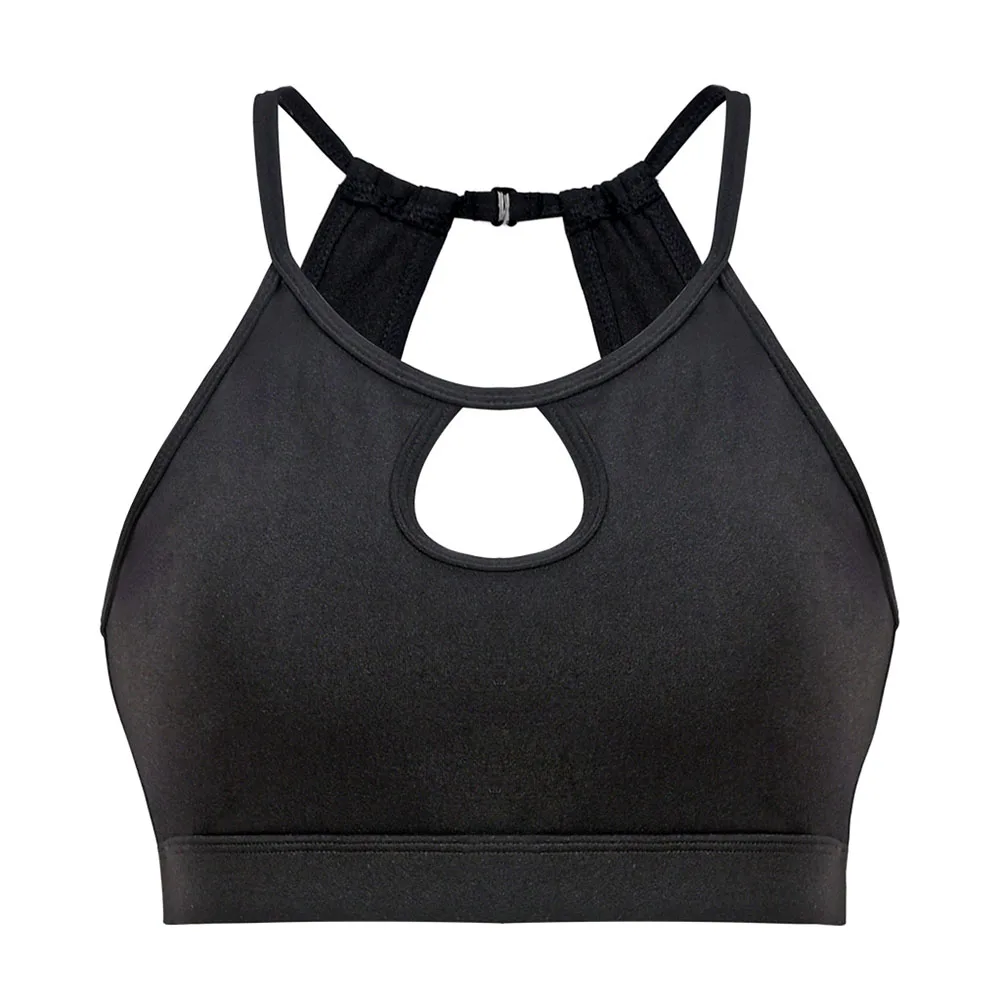 

Hot Women Sports Bra Solid Color Shock-proof Breathable Strappy Backless Yoga Vest for Fitness DO2