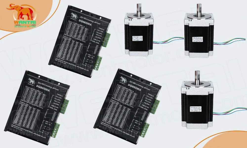 Акция! Nema 34 Wantai Stepper Motor Single Shaft1232oz in 5 6 A WT85STH118 6004A 2 фазы 3 оси CNC Mill и 7.8A Control|wantai stepper