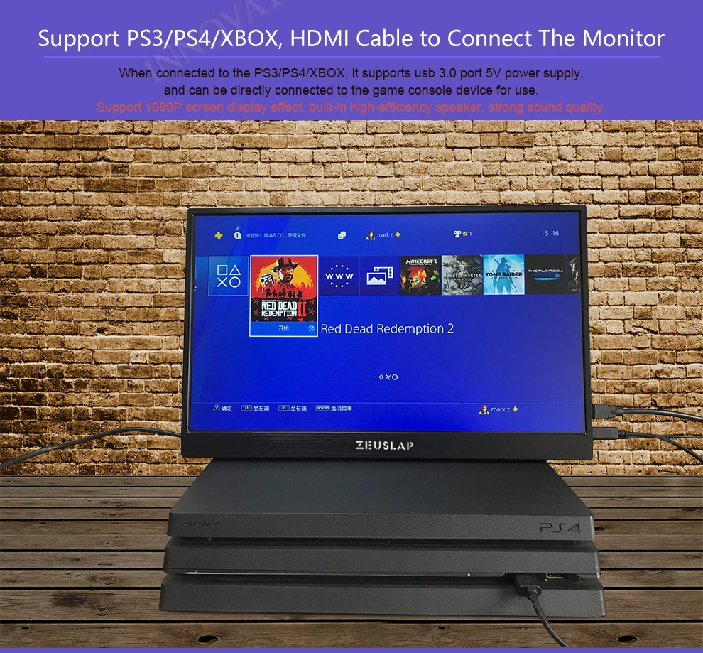 Портативный ЖК-монитор с высоким разрешением 15,6 дюйма Тип usb C HDMI для ноутбука телефон Xbox коммутатора и PS4 ЖК-дисплей игровой монитор