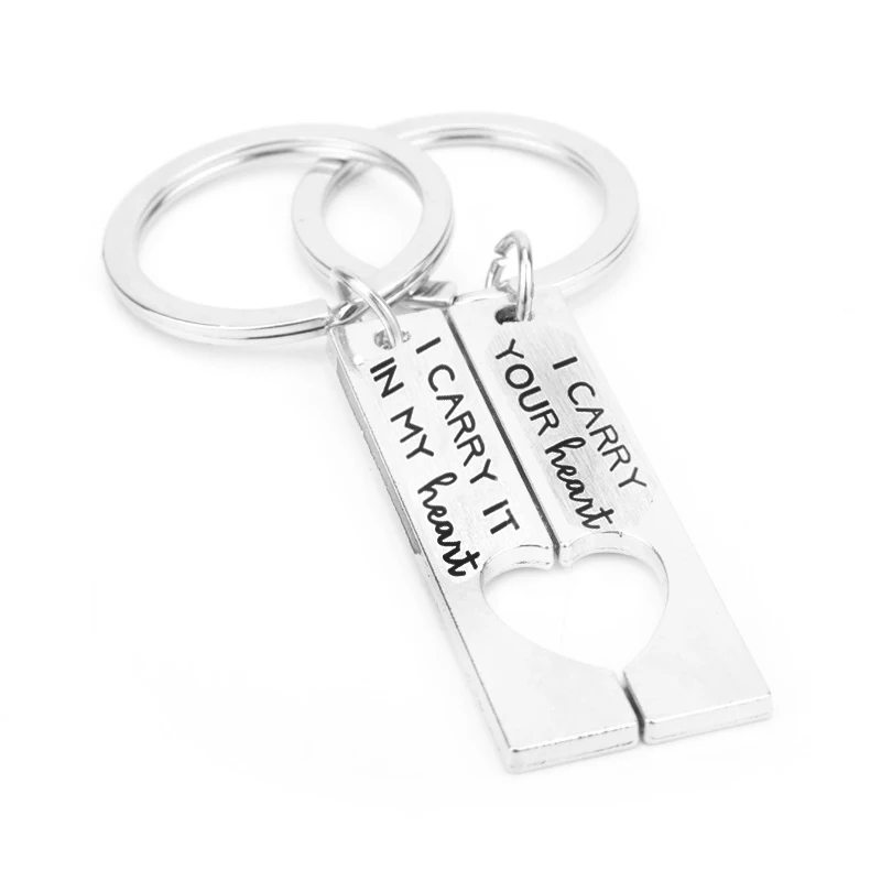 

Inspired Trinket "i can carry your heart ,i can carry it in my heart" Women Men's Keychain Stainless Steel Keyholder Key Ring