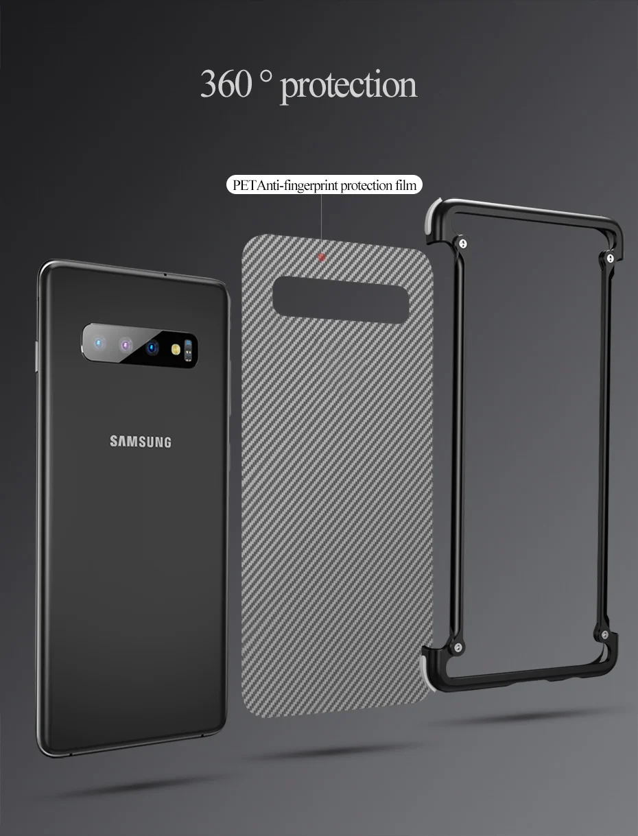 Роскошный металлический чехол Oatsbasf для samsung Galaxy S10 S10 Plus S10e, персональный металлический бампер, противоударный чехол