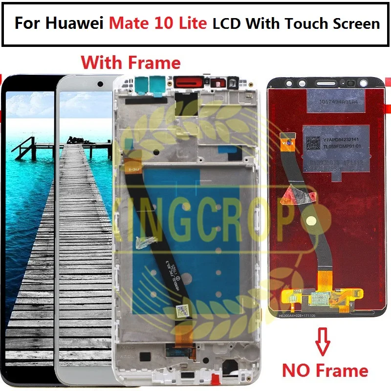 

ЖК-дисплей Huawei Mate 10 Lite + сенсорный экран 5,9 дюйма, дигитайзер, экран, стеклянная панель в сборе + сменная рамка для Mate 10 Lite
