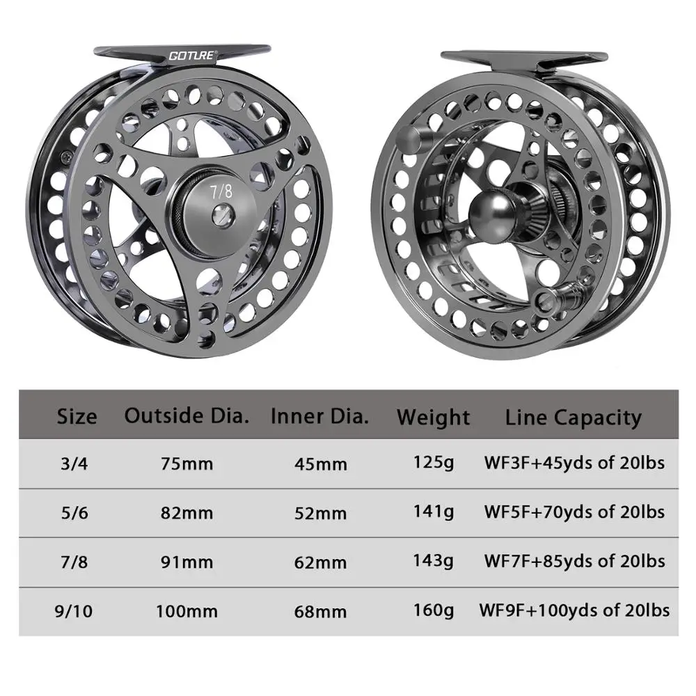 Goture Fly Fishing Reels - CNC-Machined Large Arbor Reel for Trout Fishing Accessories - 2+1BB 1:1 - Available In 3/4 5/6 7/8 9/10 Weights image 5