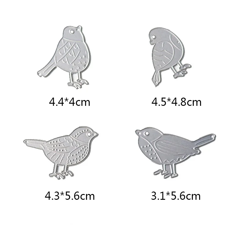 4pcs bird dies Бабочка высечки птицы высечки новая Стрекоза металлическая высечка высечки Божья коровка ремесло умереть для скрапбукинга карточный Нож Модель - Цвет: 4pcs bird dies