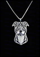 wholesale staffordshire bull terrier necklace new fashion bulldog jewelry for pet lovers 12pcslot