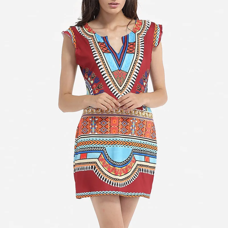 2018 модные богемные платья для женщин летние с одной юбкой Африканское