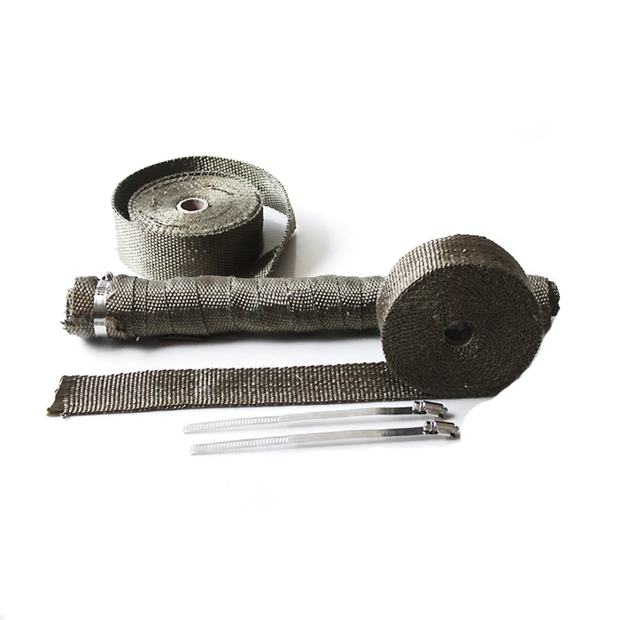 

5cm X 5m Titanium Heat Pack Temperature Dark Gold Heat Tie Replacement Car Downpipe