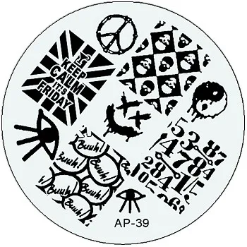 AP-39 1 шт. модный дизайн DIY лак для красоты художественный штамп с изображением для ногтей штамповочные пластины 3D шаблоны для дизайна ногтей трафареты инструменты для маникюра - Цвет: AP-39
