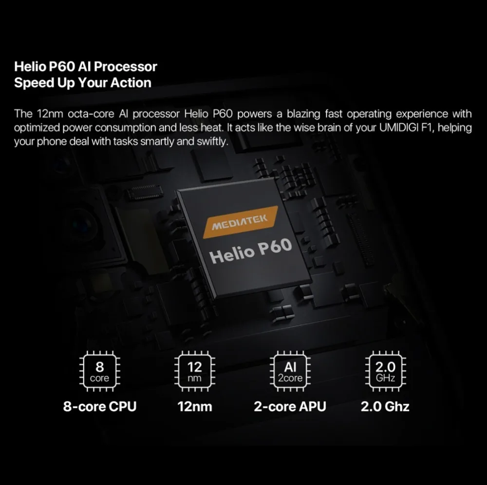 Оригинальные мобильные телефоны Umidigi F1, 4G, Android 9,0, 4 Гб ОЗУ, 128 Гб ПЗУ, восьмиядерный смартфон Helio P60, 5150 мАч, FHD+ NFC, сотовый телефон