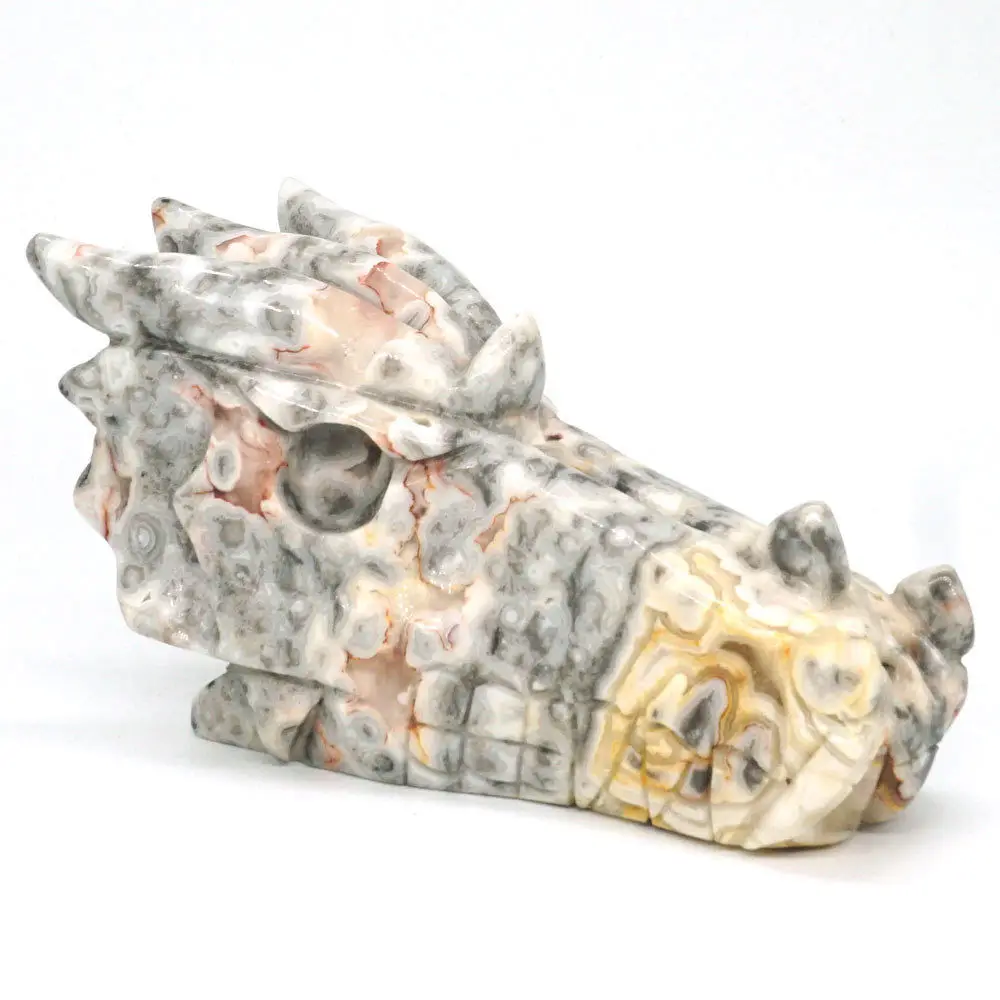 Голова Дракона Череп 5 &quotCrazy Agate натуральные резные камни целебные кристаллы