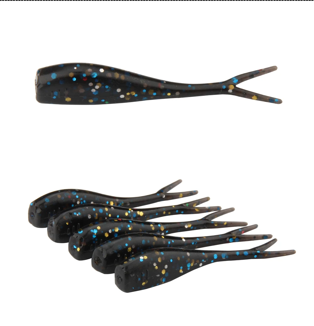 SPINPOLER 60 шт./лот Powerbait 5 см 1 г раздельный Хвост мягкие пластиковые рыболовные приманки бас Барра Flathead 4 цвета мягкие приманки оптом