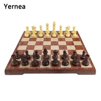 yernea new magnetic folding chess pieces board game set plastic chess checkers folding chessboard games entertainment gift